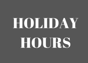 Holiday Hours