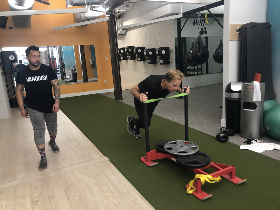 Patrick John working on endurance with Enrique