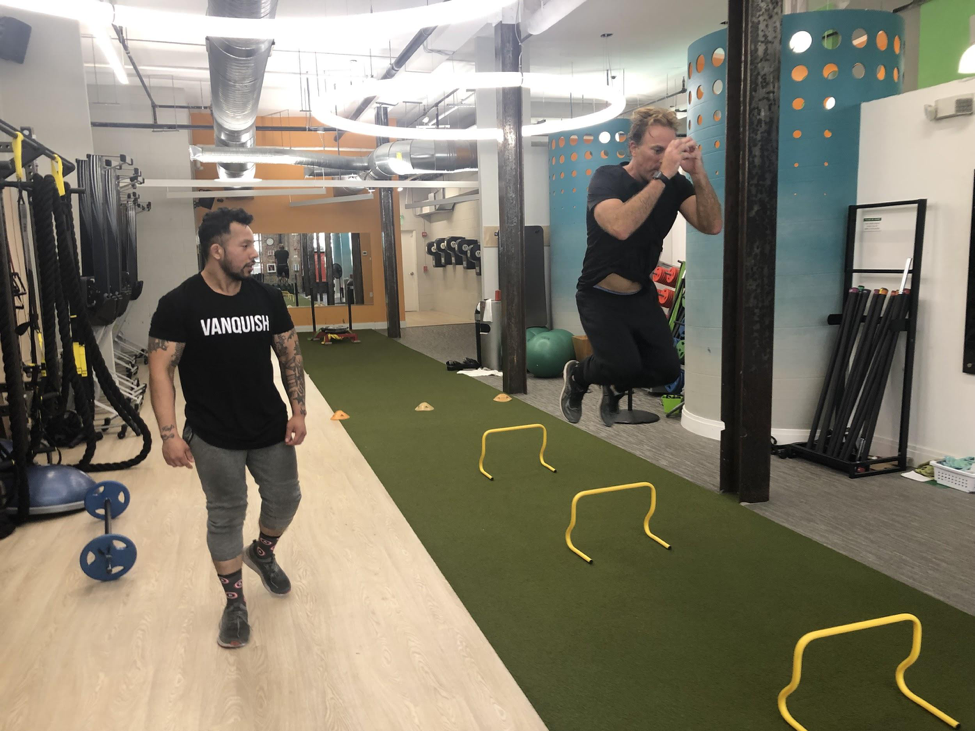 Patrick John working out with Enrique