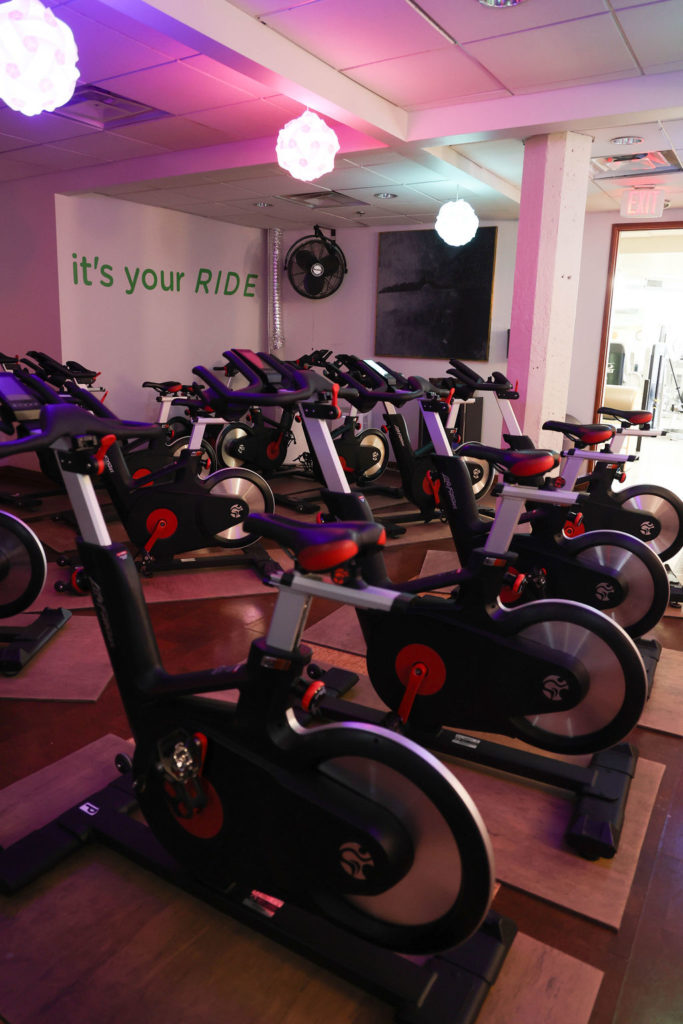 Indoor cycling bikes at MINT