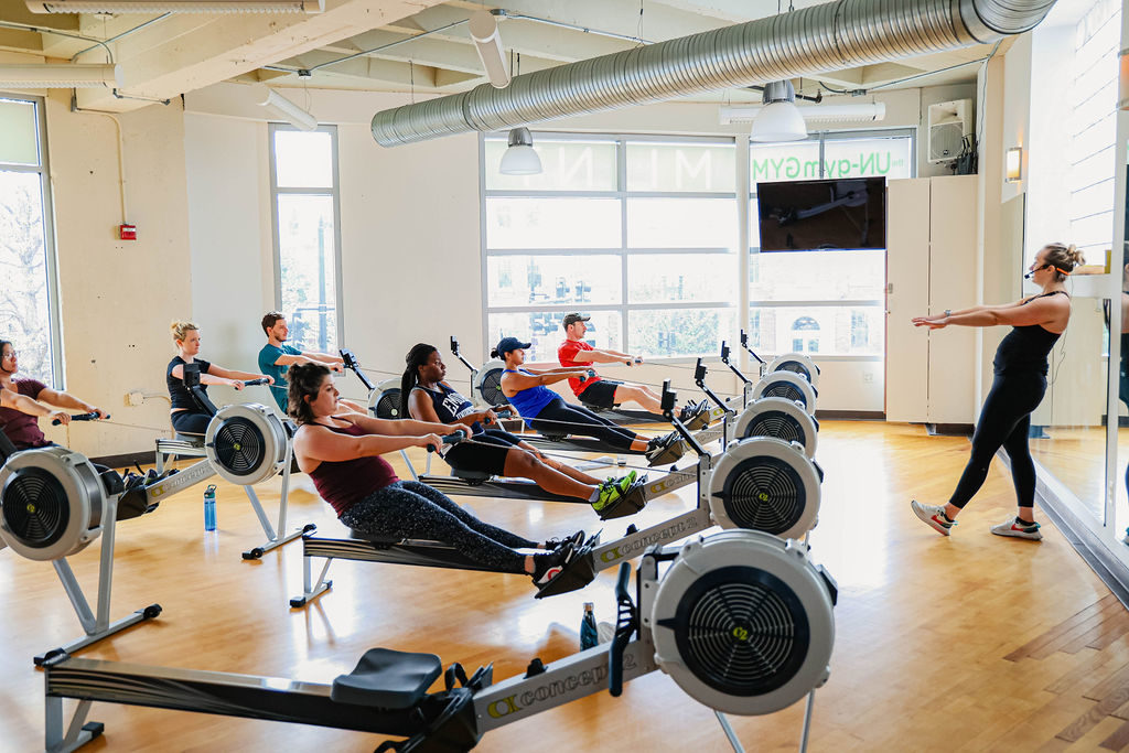 Rowing class in MINT Dupont Studio